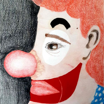 Pintura titulada "clown" por Zieh Mazinani, Obra de arte original, Cartulina