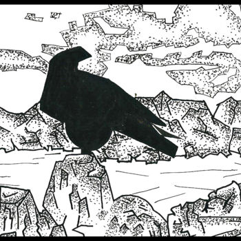 Dessin intitulée "Eagle" par Zieh Mazinani, Œuvre d'art originale, Stylo à bille