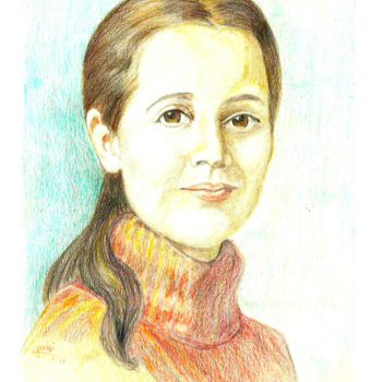 Malarstwo zatytułowany „Middle-aged lady” autorstwa Zieh Mazinani, Oryginalna praca, Ołówek