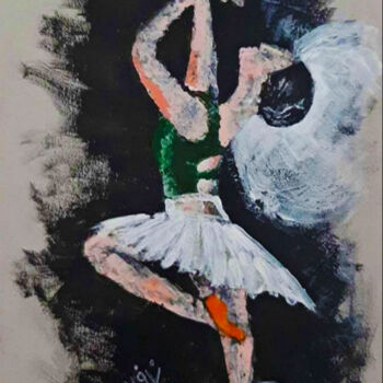 「Swan dance」というタイトルの絵画 Zieh Mazinaniによって, オリジナルのアートワーク, アクリル
