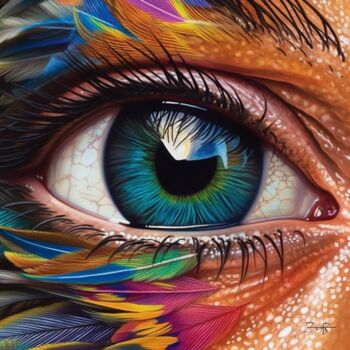 Digitale Kunst mit dem Titel "The Eye  -Unikat-" von Ziggy M. Brooks, Original-Kunstwerk, Digitaldruck Auf Keilrahmen aus Ho…