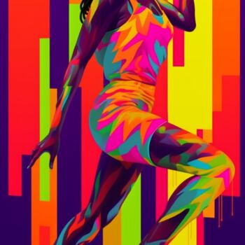 Digitale Kunst mit dem Titel "Pink Running   -Uni…" von Ziggy M. Brooks, Original-Kunstwerk, Digitaldruck Auf Keilrahmen aus…