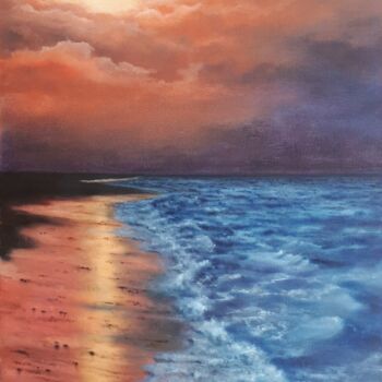 Schilderij getiteld "''Sunset colors''." door Zigmars ''Sigmar'' Grundmanis, Origineel Kunstwerk, Olie