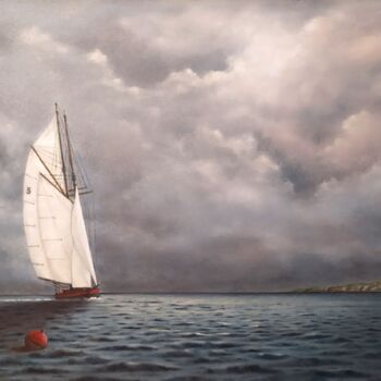 Malerei mit dem Titel "''Cloudy monday''." von Zigmars ''Sigmar'' Grundmanis, Original-Kunstwerk, Öl