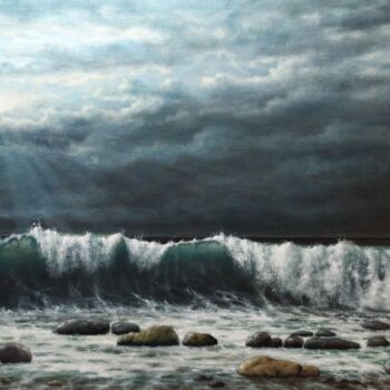 Painting titled "''Stormy romance''" by Zigmars ''Sigmar'' Grundmanis, Original Artwork, Oil