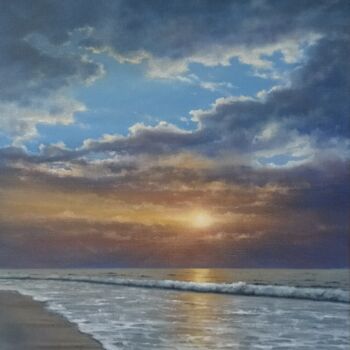 Pittura intitolato "''Sunset mood''." da Zigmars ''Sigmar'' Grundmanis, Opera d'arte originale, Olio