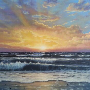 Malerei mit dem Titel "''Sunset vibes''." von Zigmars ''Sigmar'' Grundmanis, Original-Kunstwerk, Öl