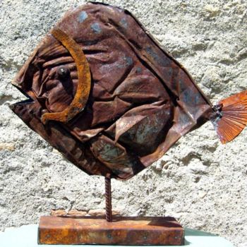Скульптура под названием "le poisson bidon (v…" - Dominique Gratini, Подлинное произведение искусства