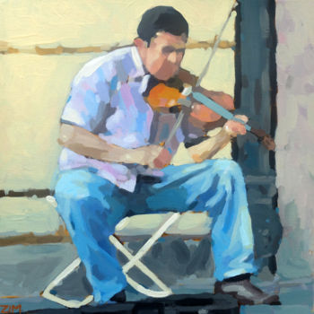 Pintura titulada "Le violoniste" por Zim, Obra de arte original, Acrílico