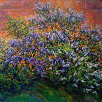 Schilderij getiteld "Lilac." door Zinaida Chernyshova, Origineel Kunstwerk, Olie