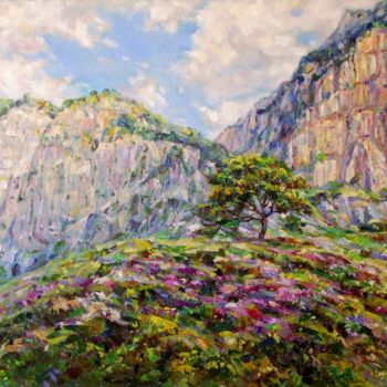 Painting titled "Sunny day. Alagir r…" by Zinaida Chernyshova, Original Artwork, Oil