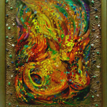 Peinture intitulée "Fiery bird" par Zinaida Chernyshova, Œuvre d'art originale, Acrylique