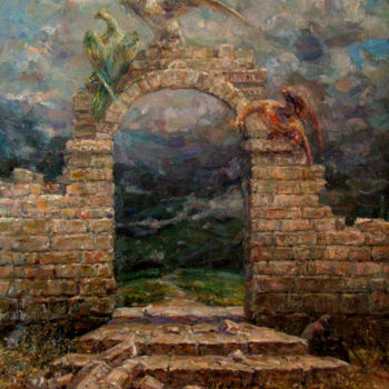 Painting titled "Арка. Arch." by Zinaida Chernyshova, Original Artwork, Oil