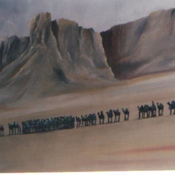 Painting titled "la caravane" by Zine-Eddine Mahcene, Original Artwork