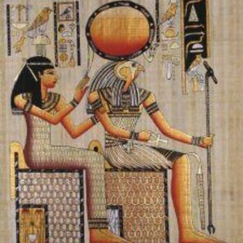 Painting titled "papyrus isis et son…" by Zine-Eddine Mahcene, Original Artwork