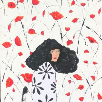 제목이 "Ingrid"인 미술작품 Zinga로, 원작, 아크릴 나무 들것 프레임에 장착됨