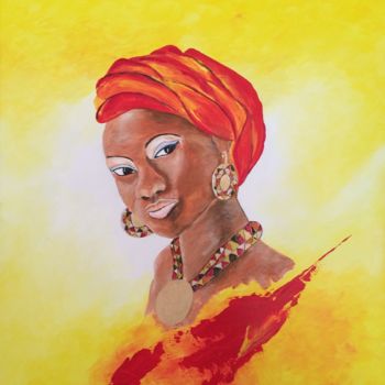 제목이 "Portrait femme afri…"인 미술작품 Zinga로, 원작, 아크릴
