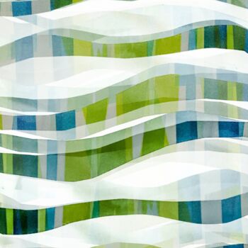 Digitale Kunst mit dem Titel "It Goes In Waves" von Zinna, Original-Kunstwerk, Digitale Malerei Auf Holzplatte montiert