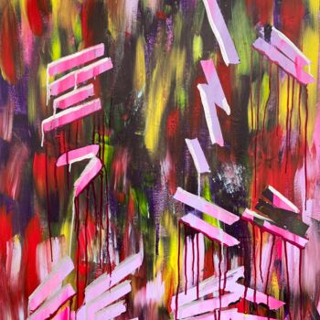 Painting titled "The Pink Way Promise" by Zip Studio, Original Artwork, Acrylic