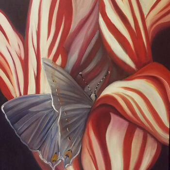 Painting titled "(Sold) Butterfly in…" by Zita Barbara Sanders, Original Artwork, Oil