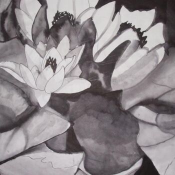 Drawing titled "Water Lilies" by Zita Barbara Sanders, Original Artwork