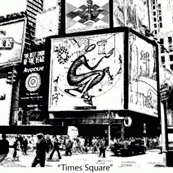 「Times Square」というタイトルの描画 Zita Barbara Sandersによって, オリジナルのアートワーク