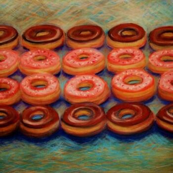 Malerei mit dem Titel "The Donuts @ Work" von Zita Barbara Sanders, Original-Kunstwerk