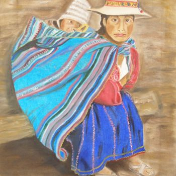 Ζωγραφική με τίτλο "Mulher Inca" από Zita Dantas, Αυθεντικά έργα τέχνης