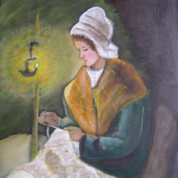 Pintura intitulada "Costurando à Luz da…" por Zita Dantas, Obras de arte originais
