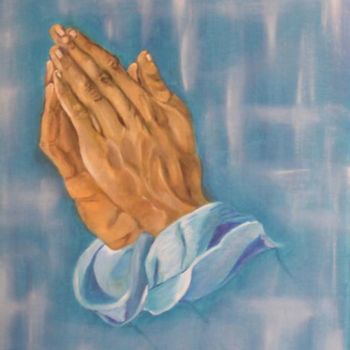 Pintura titulada "Mãos em Oração - Ré…" por Zita Dantas, Obra de arte original