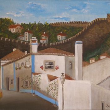 Peinture intitulée "Muralha de Óbidos" par Zita Dantas, Œuvre d'art originale