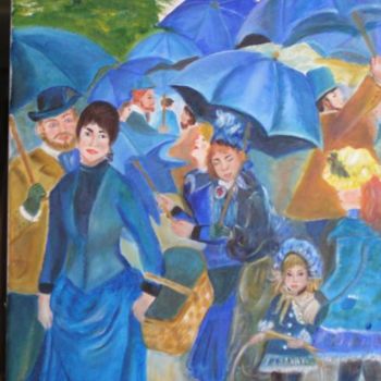 Pittura intitolato "Os Guarda Chuva - R…" da Zita Dantas, Opera d'arte originale