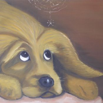 Pintura intitulada "Cachorro" por Zita Dantas, Obras de arte originais