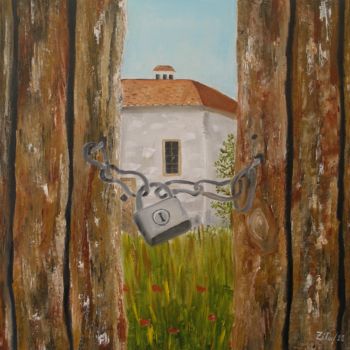 Pintura intitulada "Portão Entreaberto" por Zita Dantas, Obras de arte originais