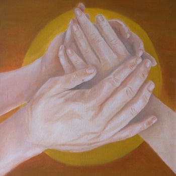 Pintura intitulada "Mãos Carinhosas" por Zita Dantas, Obras de arte originais