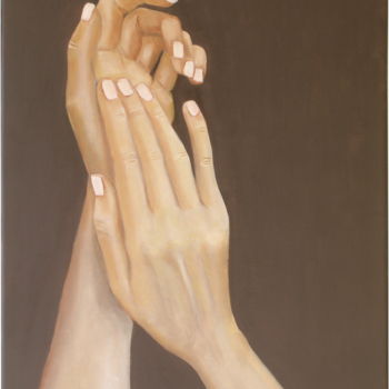 Pintura intitulada "Mãos - Aplauso" por Zita Dantas, Obras de arte originais, Óleo