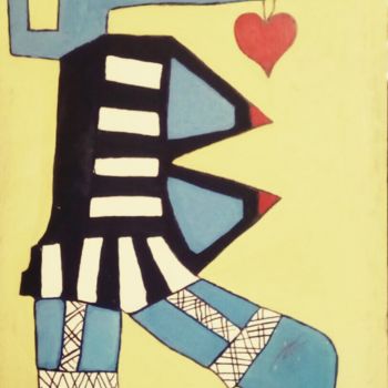 Peinture intitulée "L'Accroche-cœur" par Zitof, Œuvre d'art originale