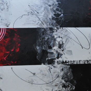 Painting titled "Le rouge et le noir" by Ziva Maddie Haentzler Krummenacher, Original Artwork, Acrylic
