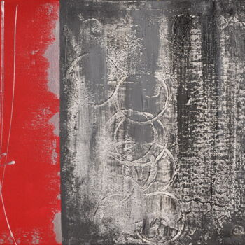 Peinture intitulée "Entre rouge et gris" par Ziva Maddie Haentzler Krummenacher, Œuvre d'art originale, Acrylique
