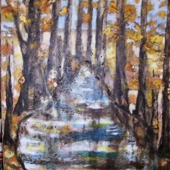 Pintura titulada "Les arbres autour d…" por Ziya Aydin, Obra de arte original, Oleo