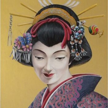 Painting titled "Geisha" by Ziya Eris, Original Artwork