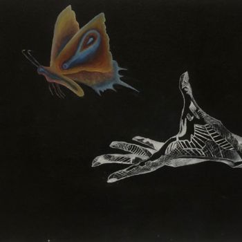 Malerei mit dem Titel "Human and nature" von Zk, Original-Kunstwerk, Öl Auf Karton montiert