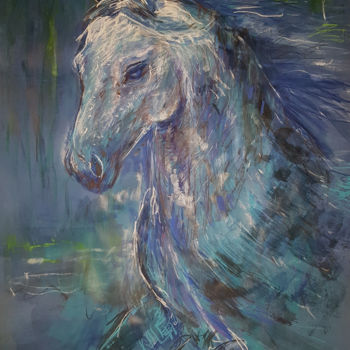 Zeichnungen mit dem Titel "LHorse" von Zlata Maksimovic, Original-Kunstwerk, Tinte