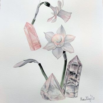 "Daffodils and Rose…" başlıklı Tablo Maria Yılmaz tarafından, Orijinal sanat, Suluboya