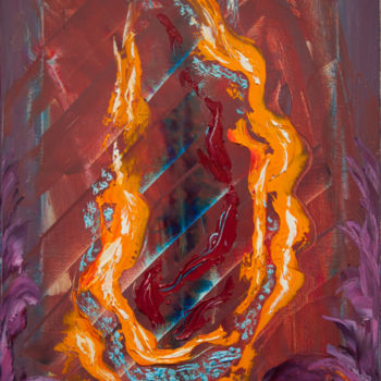 Картина под названием "Flame of passion" - Zenovii Mirchuk, Подлинное произведение искусства, Масло