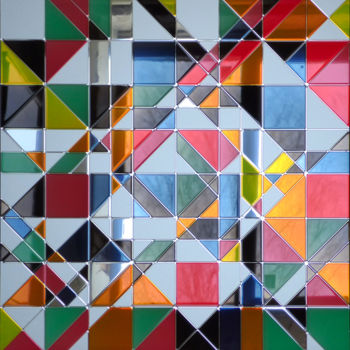 Peinture intitulée "Geometry" par Denis Orlov, Œuvre d'art originale, Laque Monté sur Aluminium