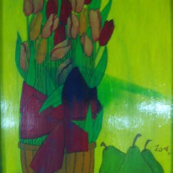 Pintura titulada "Tulipanes con lazo" por Zoa Torralbo, Obra de arte original