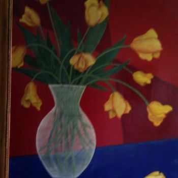 Painting titled "Tulipanes amarillos…" by Zoa Torralbo, Original Artwork