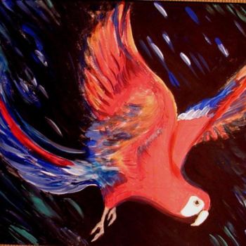 Painting titled "Macaw's Flight" by Zo, Original Artwork, Oil