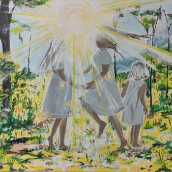 Peinture intitulée "Dance in the sunshi…" par Zoia Vla, Œuvre d'art originale, Acrylique